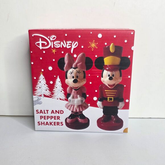 Mickey & Minnie Mouse Holiday Christmas Disney Salt Pepper Shakers - NEW - Picture 2 of 3
